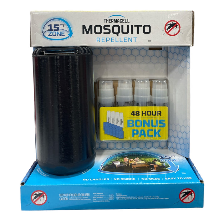 Thermacell PSMOB Portable 15ft Zone Mosquito Repellent 48 Hour Refills, Black