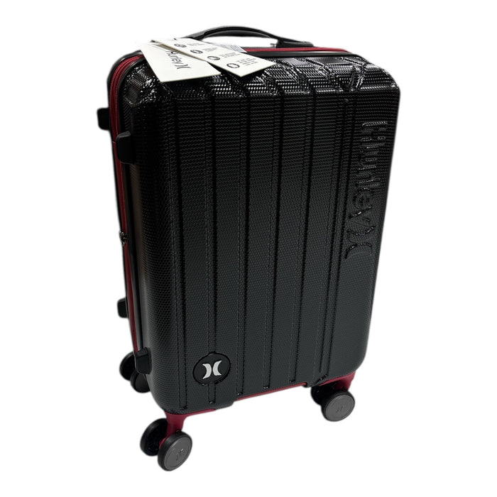 Hurley Swiper 21" Carry On Hardside Spinner Suitcase, Black/Red