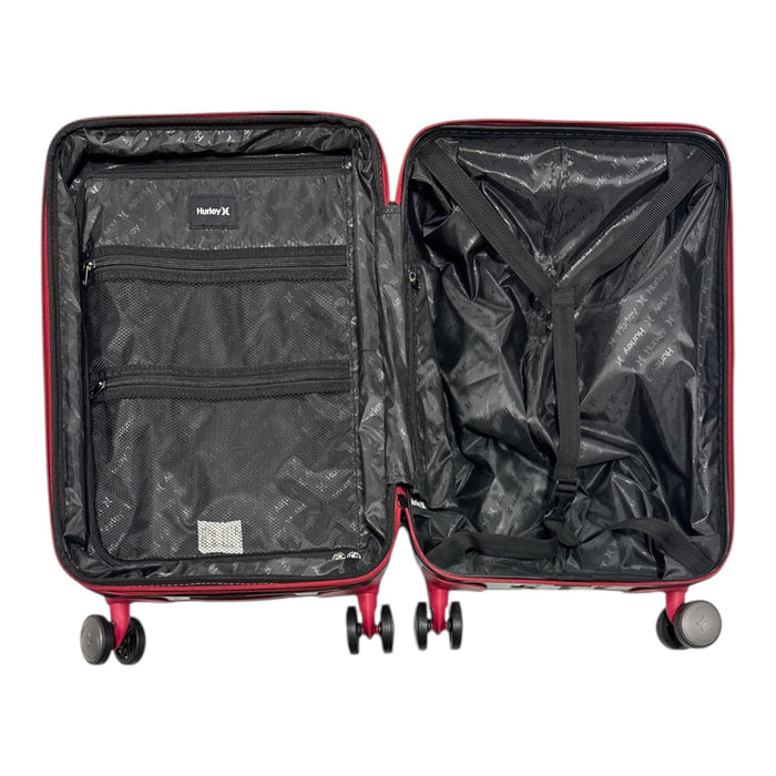 Hurley Swiper 21" Carry On Hardside Spinner Suitcase, Black/Red