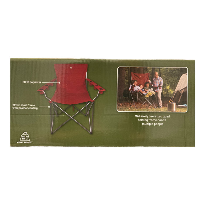 Timber Ridge Steel Framed Giant Camp Chair with Cup Holders & Carry Bag