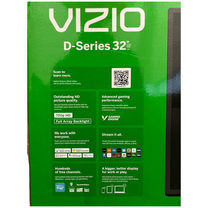 Vizio D-Series 720p HD Smart TV, Airplay and Chromecast Built-in, 32"