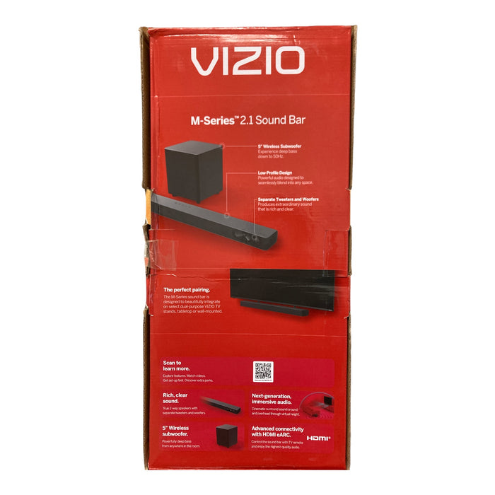 VIZIO M-Series 2.1 Sound Bar with Dolby Atmos, Wireless Subwoofer, M215a-J6