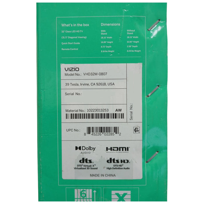 VIZIO 32" Class HD Series 720p Smart TV, VHD32M-0807