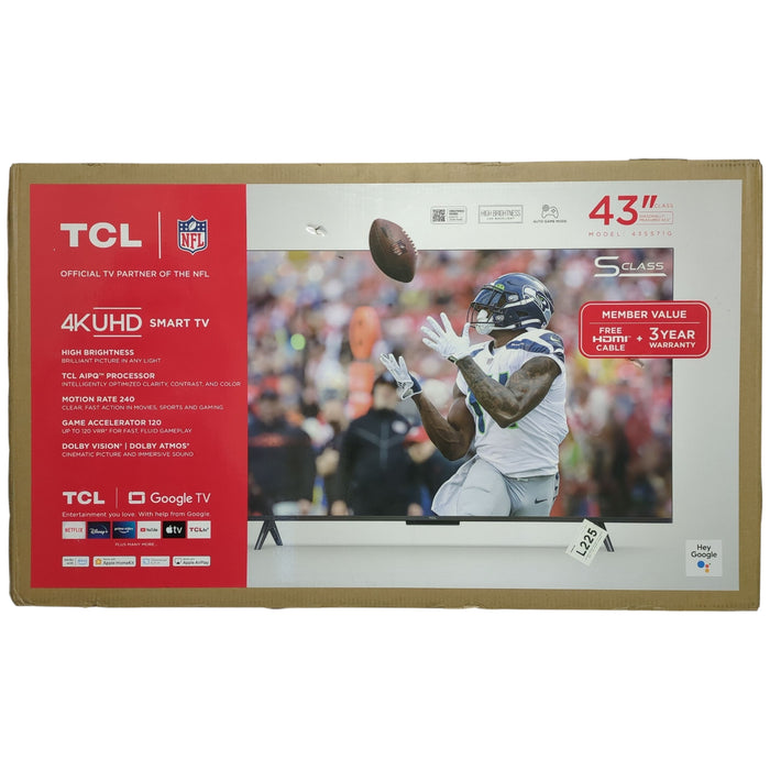 TCL 43" Class S5 Series 4K UHD LED Backlight Smart TV, 43S571G