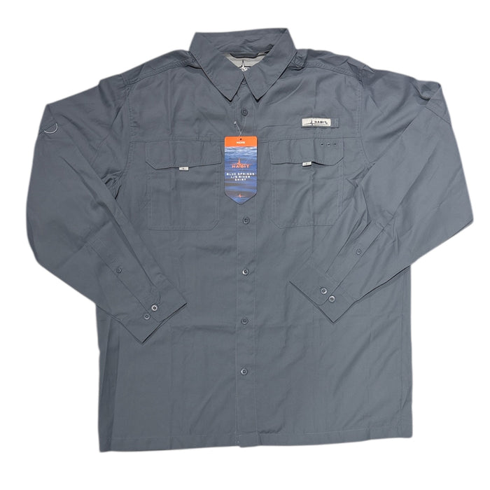 Habit Men's Long Sleeve Blue Springs 40+ UPF Quick Dry Shirt, TS10480
