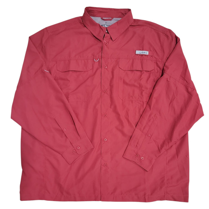 Habit Men's UPF 50+ UV Protection Long-Sleeve River Button-Up Shirt