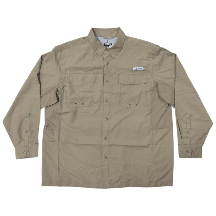 Habit Men's UPF 50+ UV Protection Long-Sleeve River Button-Up Shirt