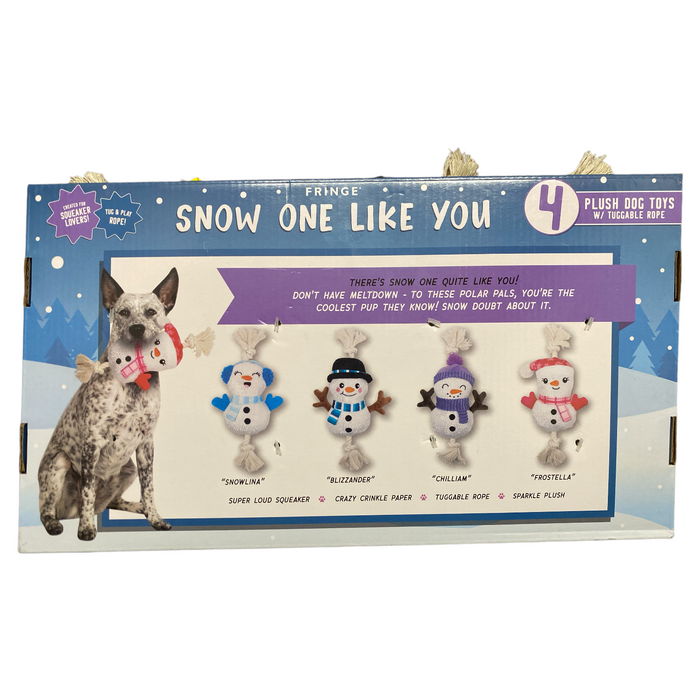 Fringe Studio Pet Shop, Winter Snowman Dog Toy Set, 4pcs