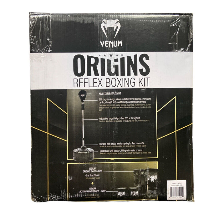 Venum Origins Reflex Boxing Kit, Adjustable Height Bag, Gloves & Handwraps