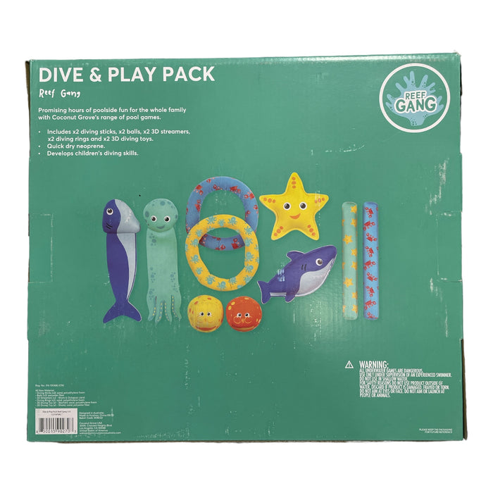 Coconut Grove Dive & Play Pool Toy Pack, Reef Gang, Set of 10