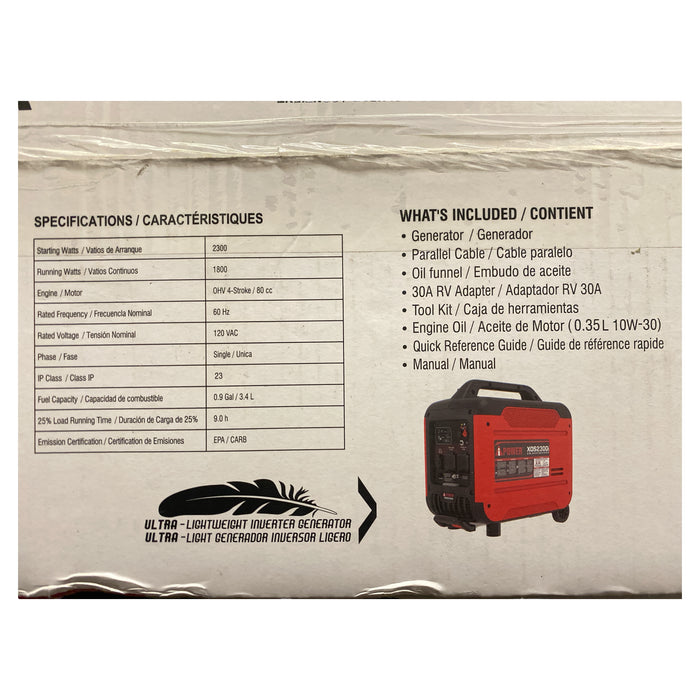 A-iPower Lightweight & Portable Inverter Generator with CO Sensor, 2300-Watt