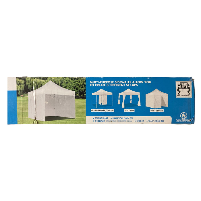 E-Z UP Instant Commercial Steel Framed 10' x 10' Canopy, White