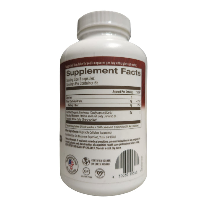 Om Mushrooms Cordyceps Capsules, 2000mg per Serving, 195ct