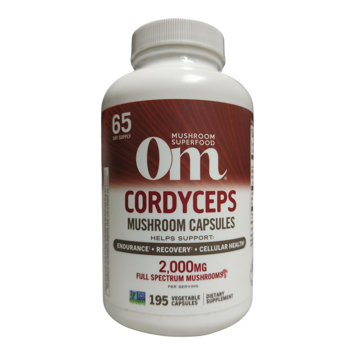 Om Mushrooms Cordyceps Capsules, 2000mg per Serving, 195ct