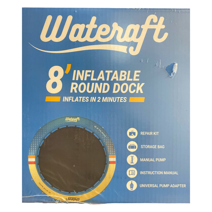 Wateraft 8' Portable & Lightweight Round Inflatable Dock Lounger