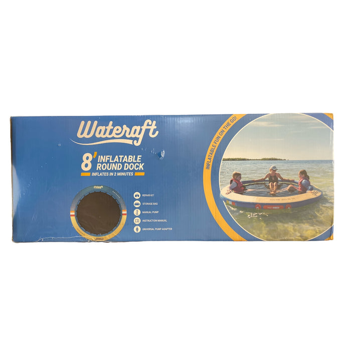 Wateraft 8' Portable & Lightweight Round Inflatable Dock Lounger