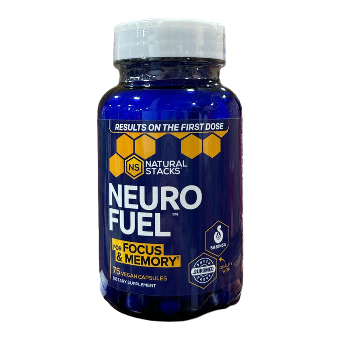 Natural Stacks Neuro Fuel For Focus & Memory, 75 Vegan Capsules, EXP 01/25