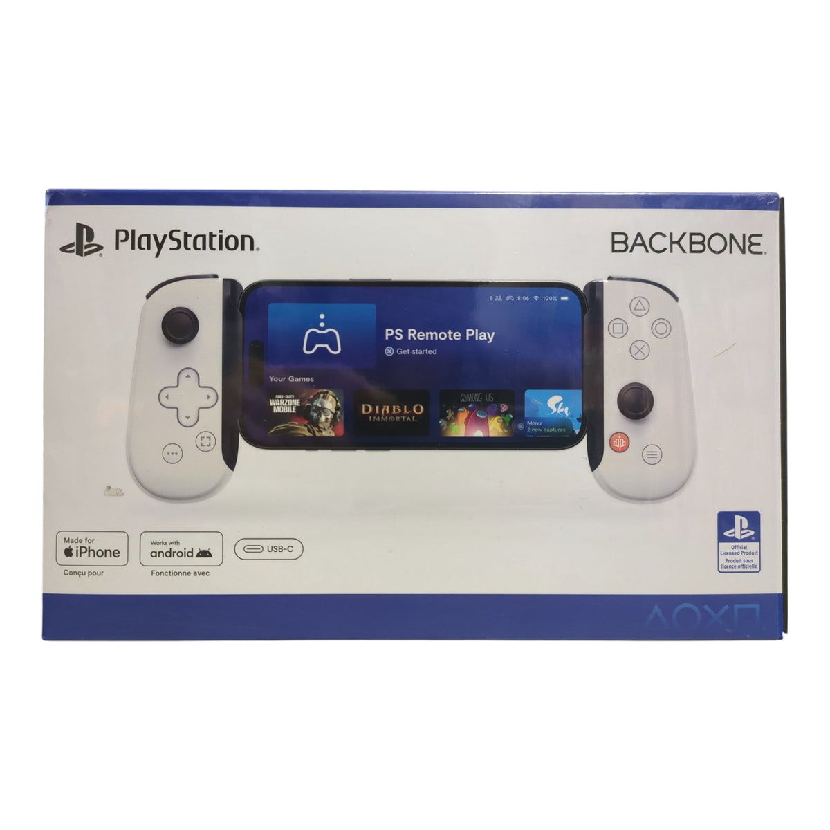 Backbone One Mobile Gaming PlayStation Edition Controller, USB-C, Whit ...