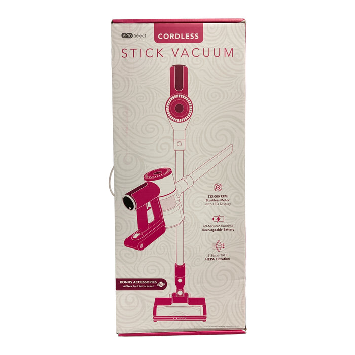 ePro Select Cordless Stick Vacuum Cleaner with Brushless Motor, Pink