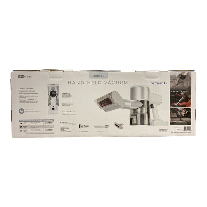 ePro Select Cordless Handheld Vacuum with 3 Attachments, White