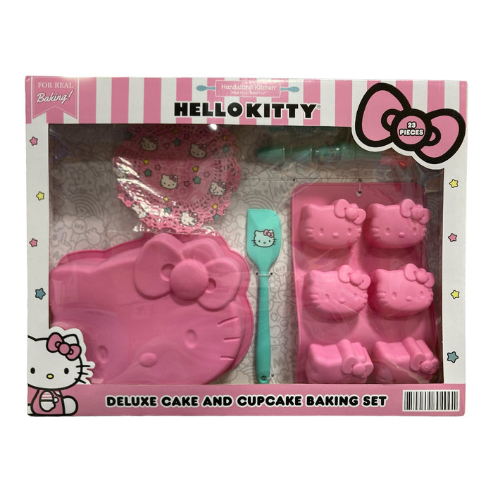 Handstand Kitchen Hello Kitty Deluxe Cake and Cupcake Baking Set, 23 Pieces