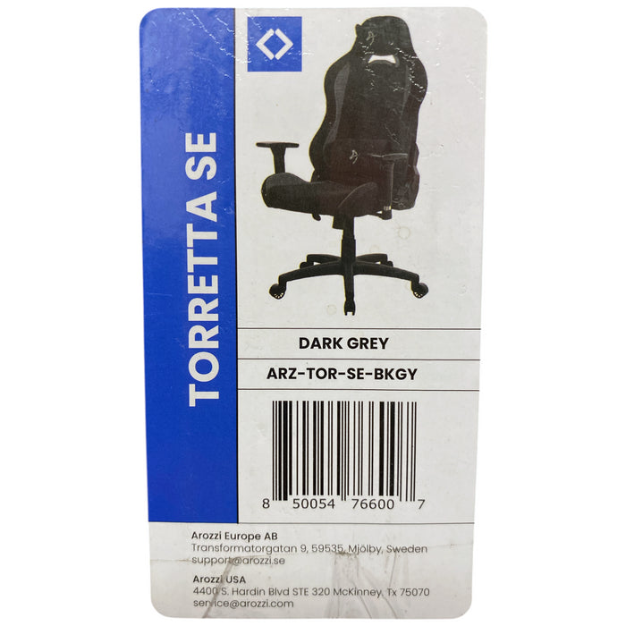 Arozzi Torretta Soft Fabric Special Edition Gaming Chair, Dark Grey