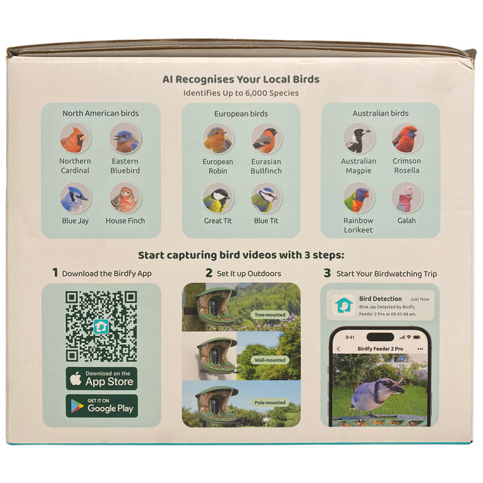 Birdfy Solar Powered Bird Feeder 2 Pro with AI Camera, Green