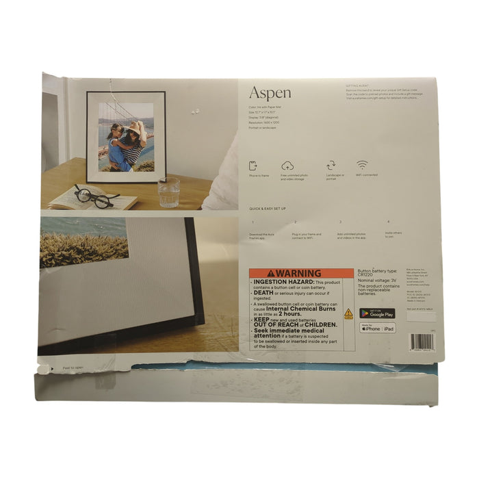 Aura Aspen 12" DIgital Frame, HD, Dual-Orientation, Slim Profile