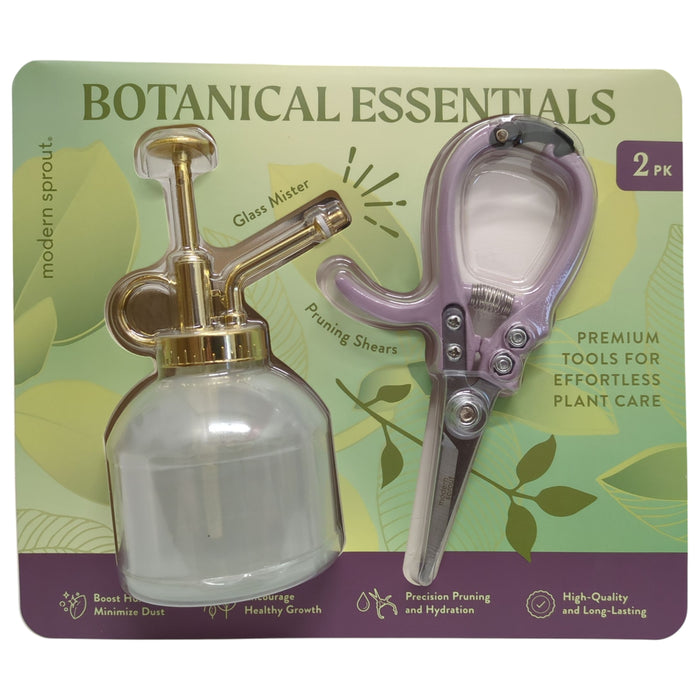 Modern Sprout Botanical Essentials 2 pack, 8oz. Glass Mister & Pruning Shears