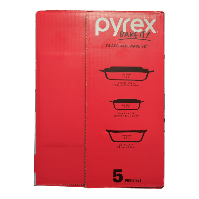 Pyrex Deep Glass Baking Dish Set, 5-Piece