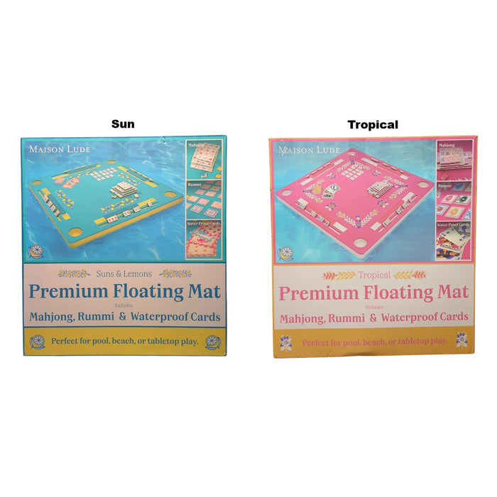 Maison Lude 3-in-1 Floating Game Mat: Mahjong, Rummi Cube, and Waterproof Cards