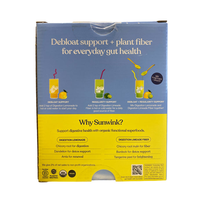 Sunwink Daily Debloat + Fiber Superfood Powder Duo 4.2oz (2 Pack)