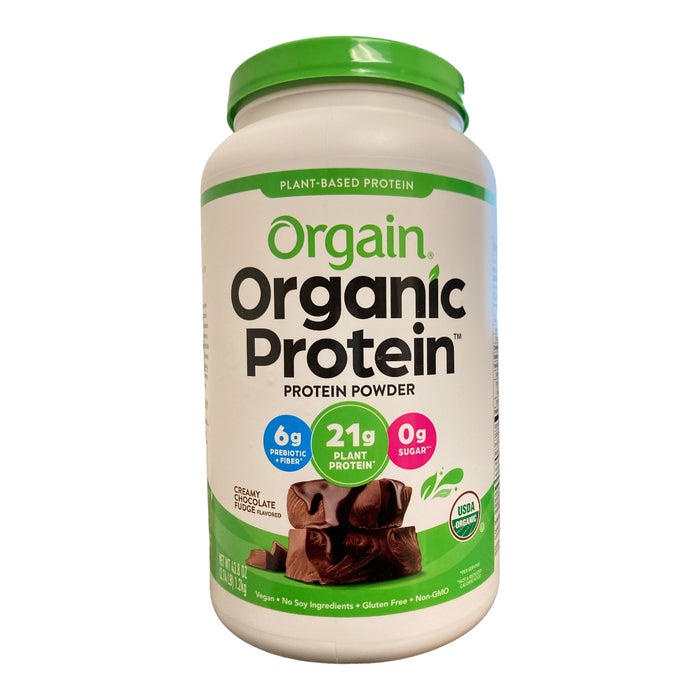 Orgain Organic Protein Powder, 21g Plant Protein, Creamy Chocolate Fudge, 43.8oz