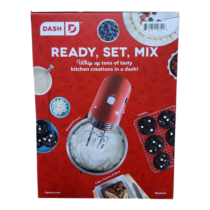 Dash Everyday 3-Quart, 6 Speed Stand Mixer with Stainless Steel Mixing Bowl