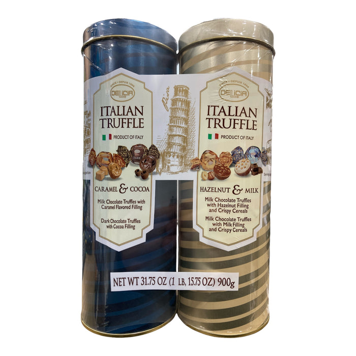 Delicia Italian Truffles, Caramel & Cocoa, Hazelnut & Milk - 2 Pack Gift Set