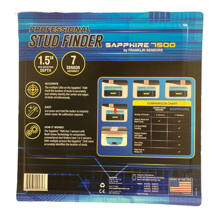 Franklin Sensors Professional Sapphire 7500 Stud Finder with Built in Level