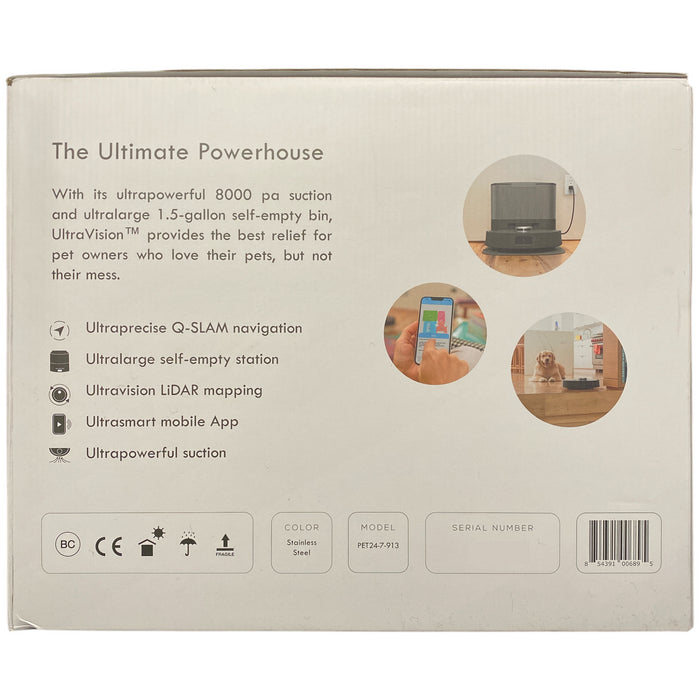 bObsweep UltraVision Self-Emptying Robot Vacuum and Mop, 180-Day Dock, Stainless