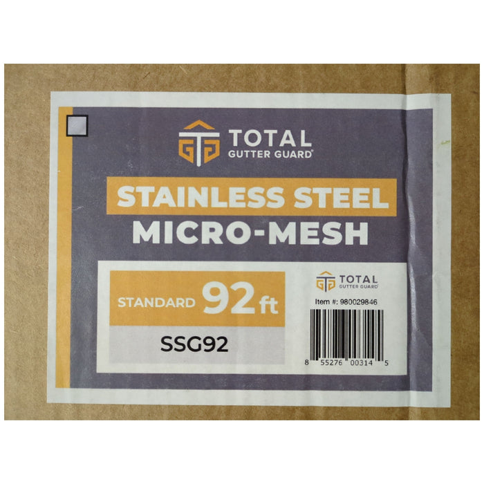 Total Gutter Guard Stainless Steel Micro-Mesh Gutter Guard Kit, 5" and Smaller
