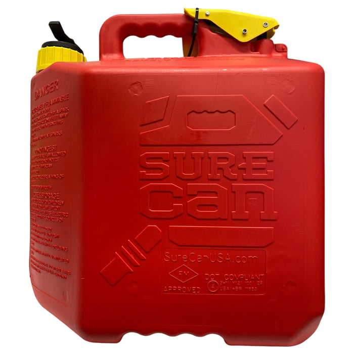 SureCan 5 Gallon Safety Gas Can With Type II Rotating Spout, Red