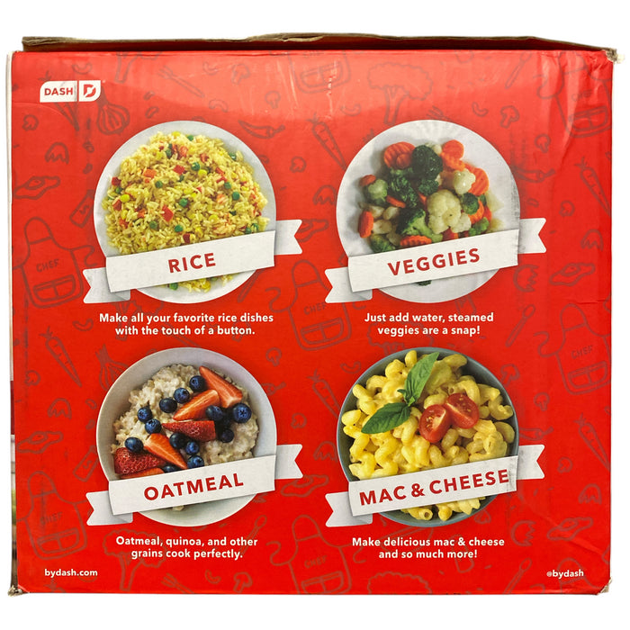 Dash Mini 2-Cup Rice Cooker with Keep Warm Function, Red