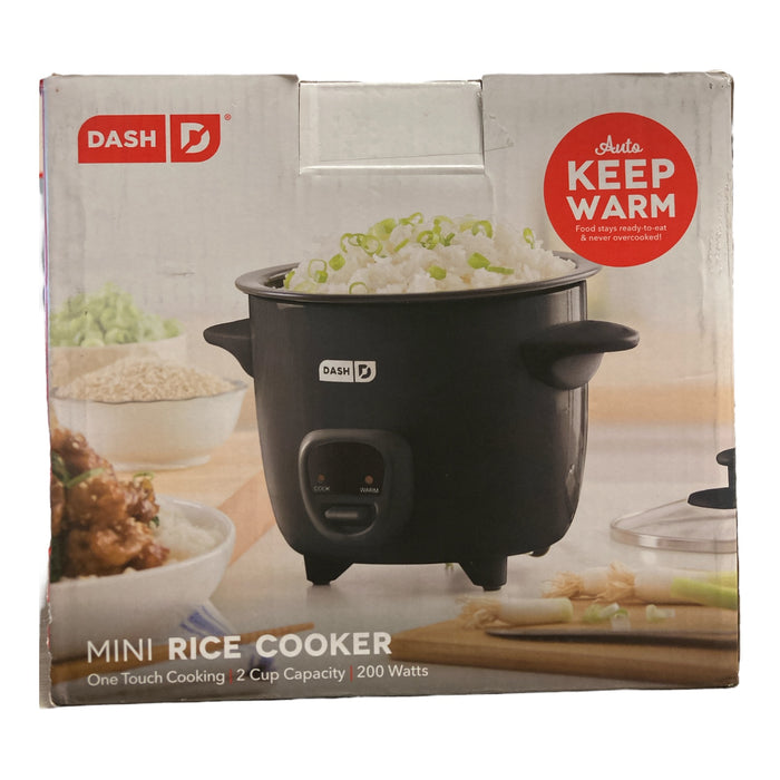 Dash Mini 2-Cup Rice Cooker with Keep Warm Function, Black