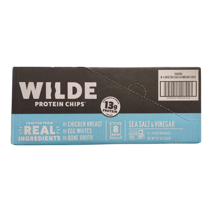 WILDE Sea Salt & Vinegar Protein Chips, 1.34oz, 8pk