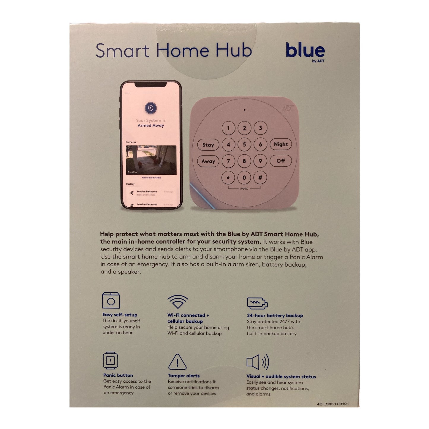 Blue by ADT 8 Piece Home Security System Smart Hub, 4 Door/Window Sensors, Motion Sensor