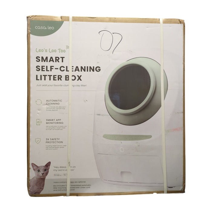 Casa Leo’s Loo Too Smart Self-Cleaning Litter Box Bundle, Green