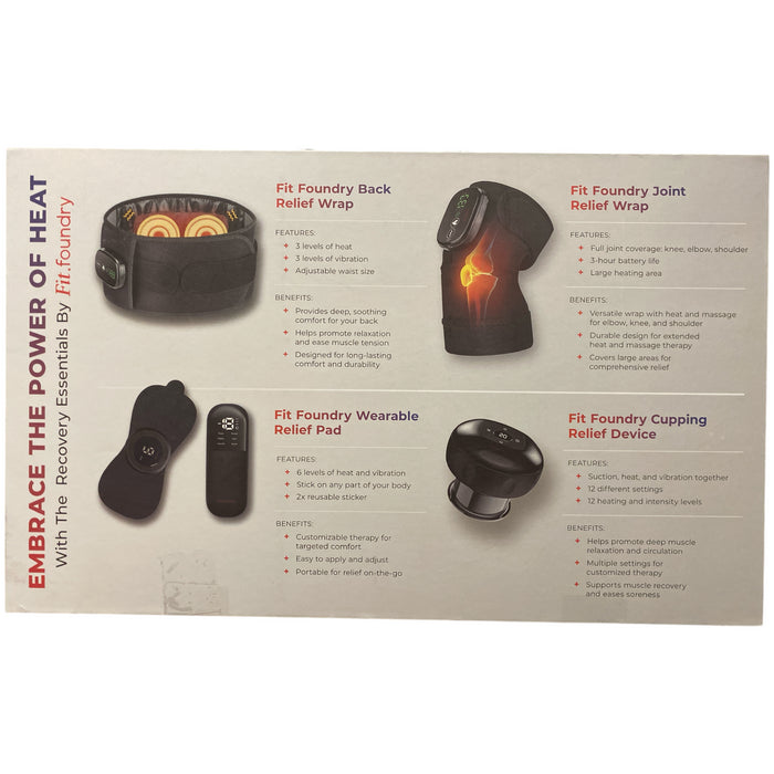 *Open Box* Fit Foundry 4-in-1 Heat & Massage Recovery Pack for Relief