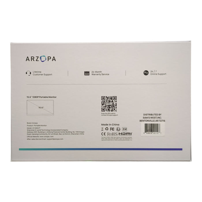 Arzopa 15.6" HDR IPS Display, Full HD, Portable Monitor