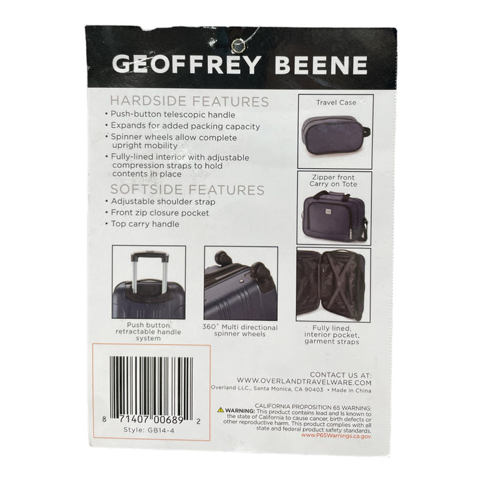 Geoffrey Beene Tuscany Hardside Collection Luggage Set, 4 Piece, Navy