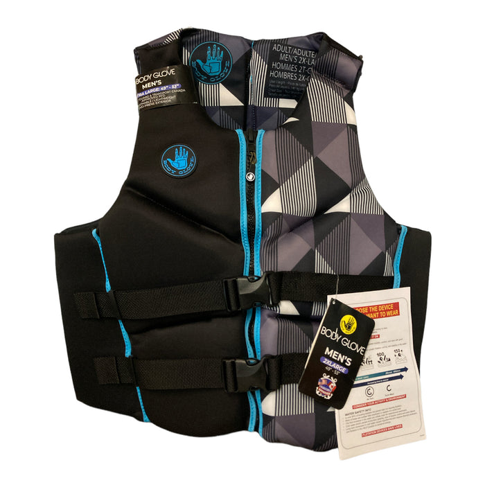 Body Glove Men's USCG Approved Life Jacket Vest, Black 2XL