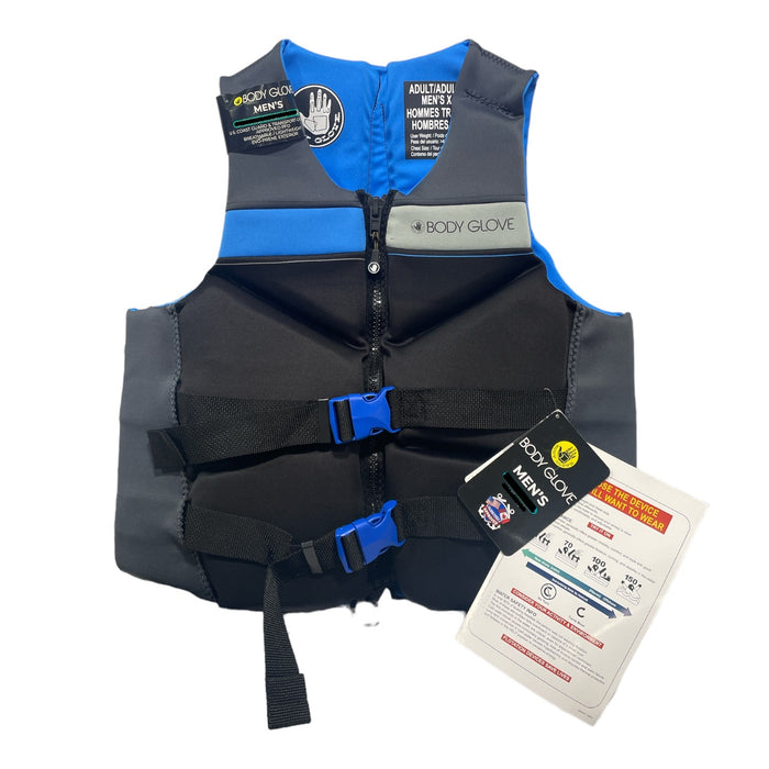 Body Glove Men's USCG Approved EVOPrene PFD Life Jacket, Blue/Black, 2XL 49-53"