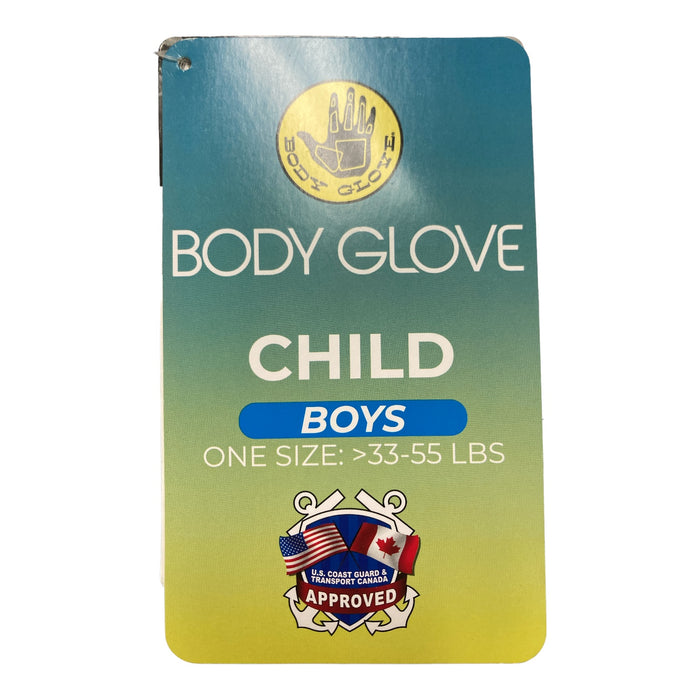 Body Glove Boy's PFD USCG Approved Life Jacket, 33-55LBS, Blue